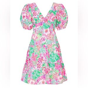 EUC Lilly Pulitzer Nalani Short Sleeve Cotton Dress Journey to the Jungle 10